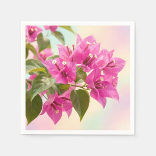 Vibrant Pink Bougainvillea Tropical Floral Napkin