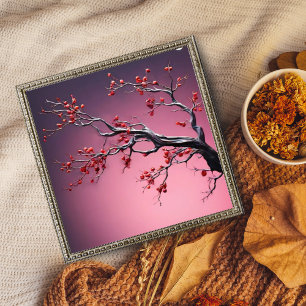 Vibrant Pink Cherry Blossom Tree Art Photo Print