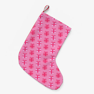 Vibrant Pink Christmas Gifts Pattern Small Christmas Stocking
