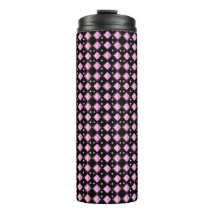 Vibrant Pink Diamond Geometric Pattern Thermal Tumbler