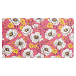 🌸 Vibrant Pink Floral Bold Home Style 🌸 Pillowcase