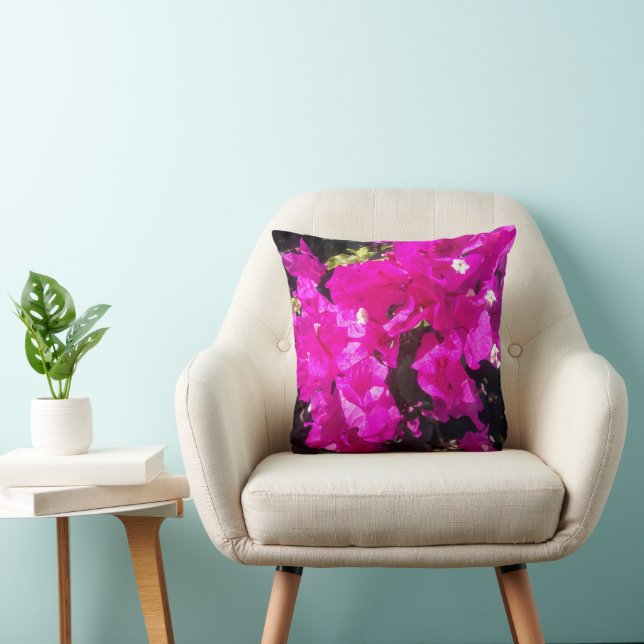 Vibrant Pink Floral   Cushion (Chair)