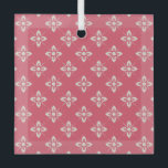 Vibrant Pink Floral Pattern with Geometric Flowers Glass Tree Decoration<br><div class="desc">A seamless floral pattern with white geometric flowers on a vibrant pink background. The floral motifs are interconnected,  creating a symmetrical and lively design.</div>