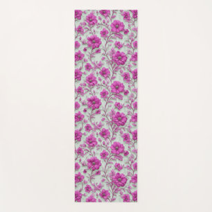 Vibrant Pink Floral Pattern With Magenta Flowers Yoga Mat