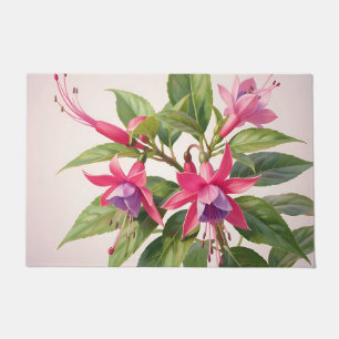 Vibrant Pink Fuchsia Flower Doormat
