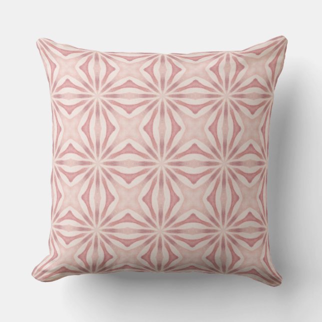 Vibrant Pink Geometric Mediteranean Inspired Cushion (Front)