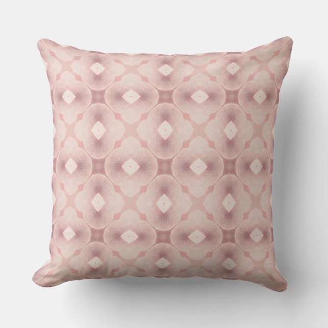 Vibrant Pink Geometric Seamless Art Deco Inspired Cushion (Front)