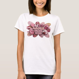 Vibrant Pink LIVE LAUGH DRINK WINE Print T-Shirt