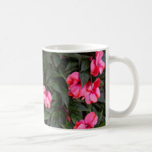 Vibrant Pink New Guinea Impatiens Flowers Pattern Coffee Mug