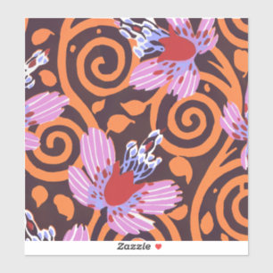 Vibrant Pink & Orange Swirl Art Deco Flower