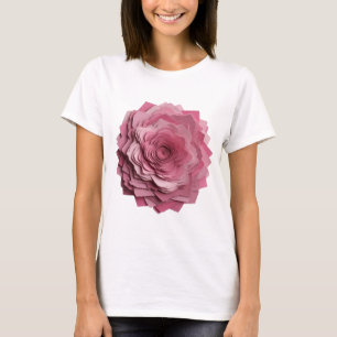 Vibrant Pink PAPER FLOWER Custom Design T-Shirt