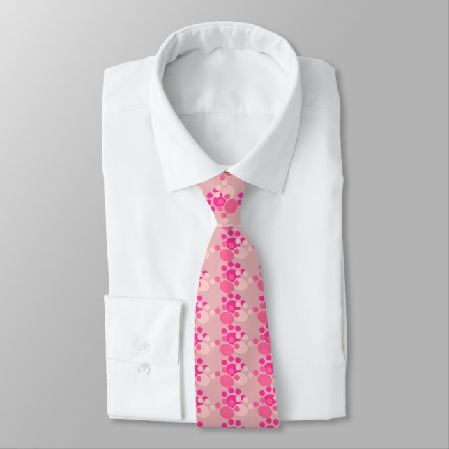 Vibrant Pink Paw Paws Tie (Tied)