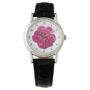Vibrant Pink Peony Flower Watch