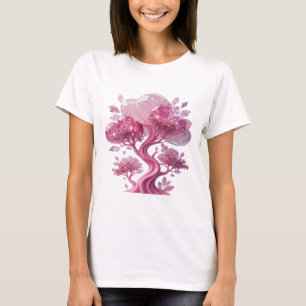 Vibrant Pink PINK GLASS TREE 3D Text Art T-Shirt