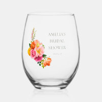 Vibrant Pink Poppies Floral Bloom Bridal Shower
