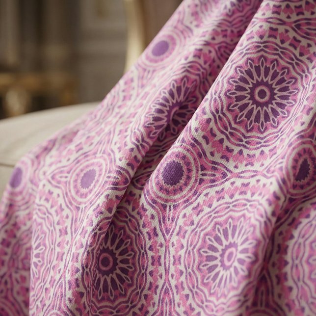 Vibrant Pink Purple and White Moroccan Pattern Fabric (Creator Uploaded)