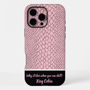 Vibrant pink snakeskin texture iPhone 16 pro max case