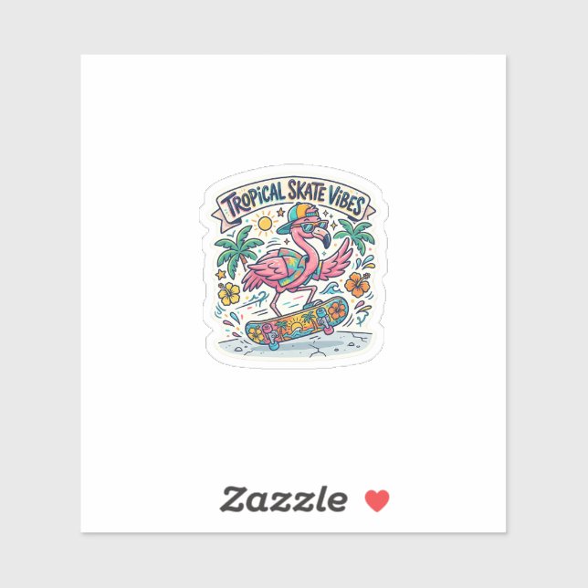 Vibrant Pink Summer Skater Decal (Sheet)