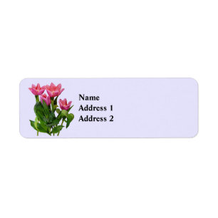 : Vibrant Pink Tulips Return Address Label