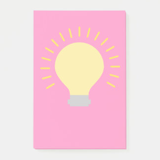 Vibrant Pink Yellow Light Bulb Post-it Notes