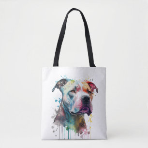 Vibrant Pitbull: A Touch of Life Tote Bag