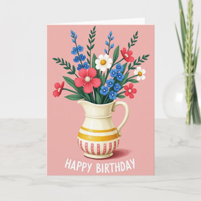 Vibrant Pitcher Birthday Card (Front)