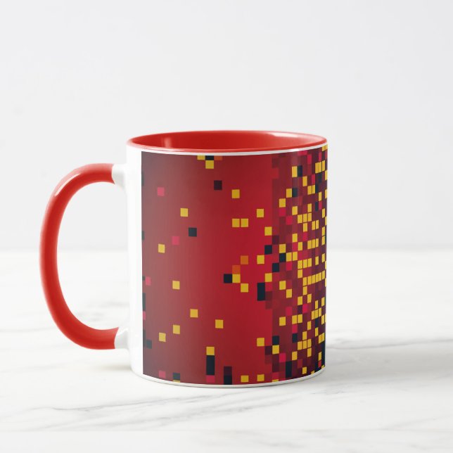 Vibrant Pixel Explosion Art Mug (Left)