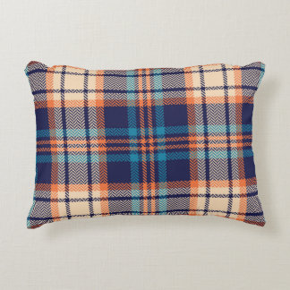 Vibrant Plaid: Autumn Textile Design Decorative Cushion