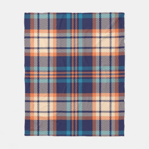 Vibrant Plaid: Autumn Textile Design Fleece Blanket