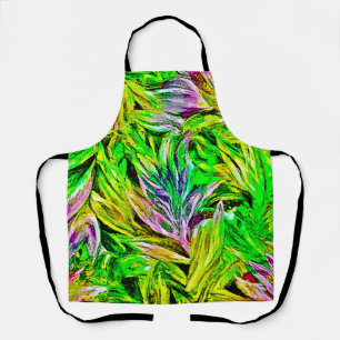 Vibrant Plant Strokes Design Apron