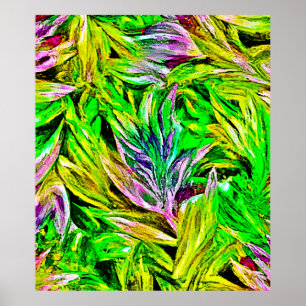 Vibrant Plant Strokes Design Poster