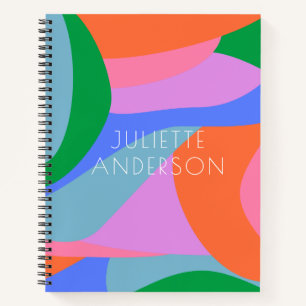 Vibrant Playful Abstract Shapes Personalised Notebook