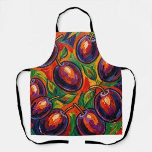 Vibrant Plum Fauvist Apron