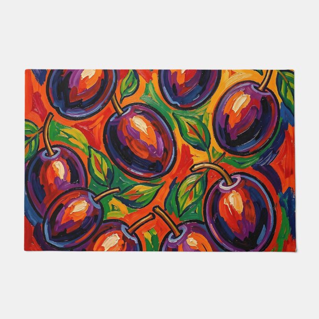Vibrant Plum Fauvist  Doormat (Front)