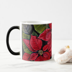 Vibrant Poinsettia In Watercolor Magic Mug