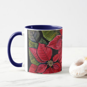 Vibrant Poinsettia In Watercolor Mug