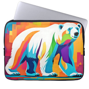 Vibrant Polar Bear Laptop Sleeve