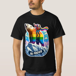 Vibrant polar bear Perched on mountain with girls T-Shirt