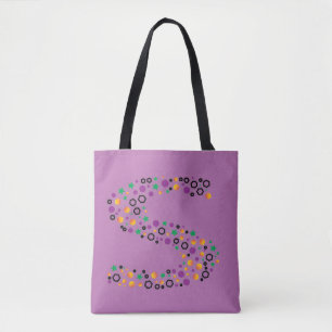 Vibrant Polka Dot Letter S Monogram Tote Bag
