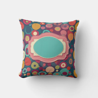 Vibrant Polka Dot Pattern Background with Central Cushion