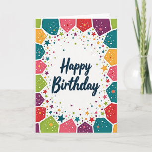 Vibrant Polygon Birthday Card