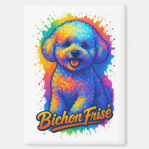 Vibrant Pop Art Bichon Frisé Magnet