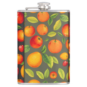 Vibrant Pop Art Cat Portrait Hip Flask
