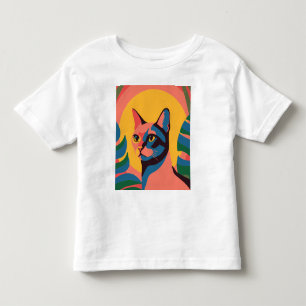 Vibrant Pop Art Cat Portrait Toddler T-Shirt