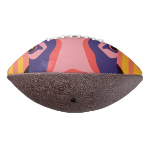 Vibrant Pop Art Cow Face Portrait Football