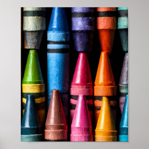 Vibrant Pop Art: Crayon Color Construct Geometric Poster