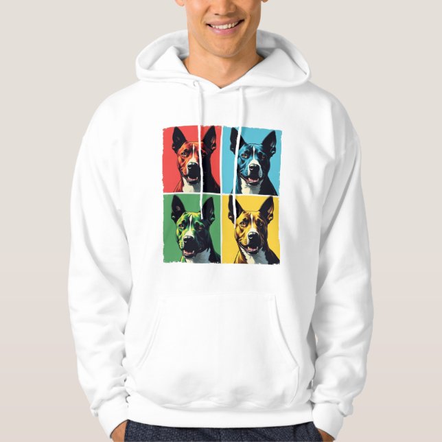 Vibrant Pop Art Dog Portraits  Hoodie (Front)