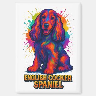 Vibrant Pop Art English Cocker Spaniel Magnet