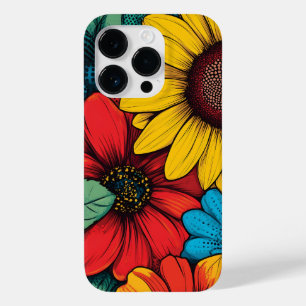 Vibrant Pop Art Floral Design wuth Sunflowers Case-Mate iPhone 14 Pro Case