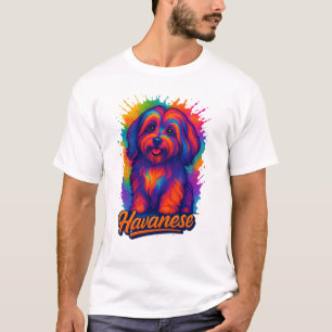 Vibrant Pop Art Havanese Dog – Colourful Street Ar T-Shirt